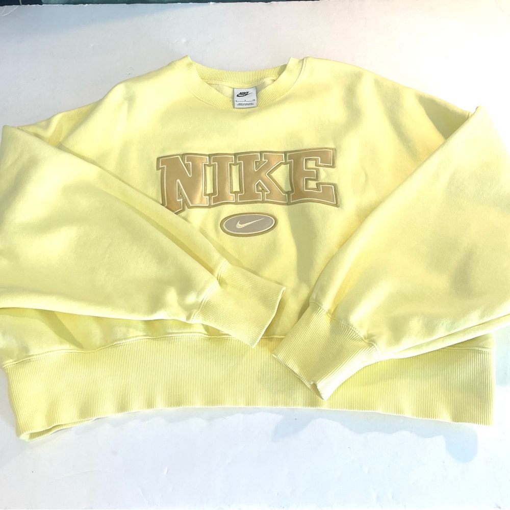 Nike Yellow Logo Crewneck Sweatshirt - Picture 6 of 11